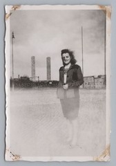 Berlin 1948 – Woman in Front of Olympic Stadium in Postwar – Old Photo 1940s