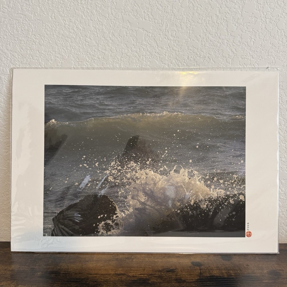 Ocean Waves Crashing Against Rocks Photo Poster Print 19×13″ Wall Art Home Decor