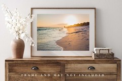 Beach Photography Print: Florida Sunset Gulf Coast Waves Vacation Travel Photo