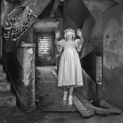 DOMINIC ROUSE Fine Art Photograph Signed Ltd Edition Young Girl Snake & Vulture