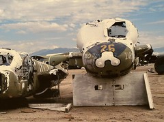 VINTAGE AIRCRAFT AIRPLANE SALVAGE SCRAPYARD SURREAL COLOR LANDSCAPE PHOTOGRAPH