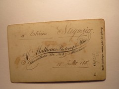 Munich – 1866 – Therese? Stegmeier wedding? Couple – Woman in Crinoline / CDV