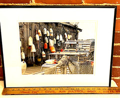 Nautical Maritime Hanging Lobster Trap Buoys Colorful Seascape Photograph 16X20