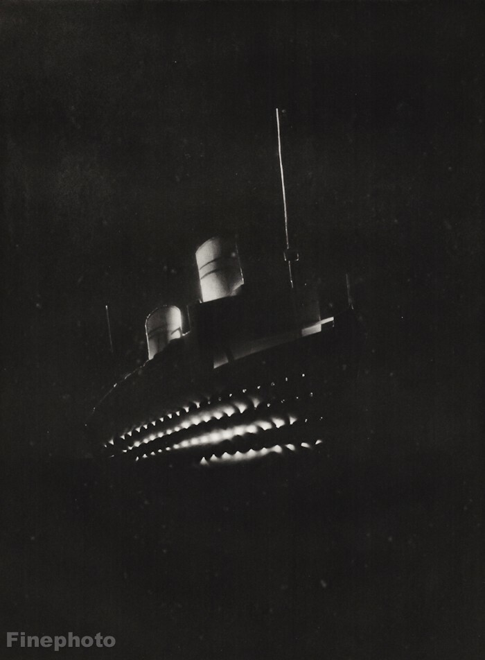 1920s Surreal Cruise Ship Model At Night Vintage Boat Photo Art Studio Lorelle