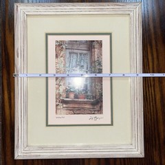 DENNIS BARLOGA Listed Artist «Window Pots» Photograph Signed Framed 1992