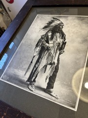 Vintage Print Omaha Chief, Black Bird , 9×13, Wood Frame , Heyn 1890’s
