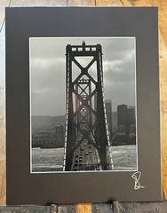 The Bay Bridge During a Storm, San Francisco Matted Fine Art Photographic Print