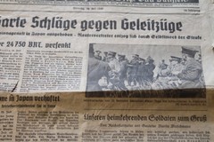 Photo Convoy WWII Paper Print Soldiers Military Paper 1940 Broken Document BG
