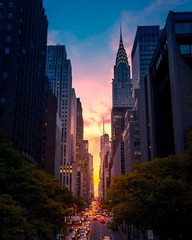 New York City Photo Print, Chrysler Building, Sunset, NYC Photo, Manhattan 42 St
