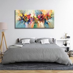 Large Framed Abstract Colorful Canvas Wall Art Flower Posters Prints Pictures…