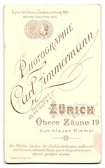 Photograph Carl Zimmermann, Zurich, upper fences 19, handsome gentleman with full ba