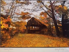 Old Covered Bridge Newry, Maine Framed Photograph Rare Cindy McIntyre Signed