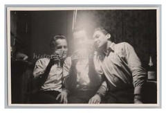 3 Men Celebrating with Champagne Schwarmergold GDR – Old Photo 1950s 1960s
