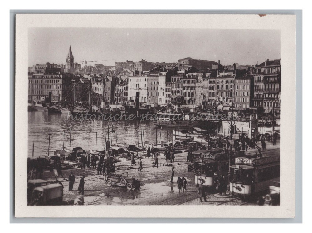 Marseille / France 1929 – Car Tram Steamer Streelife – Photo 1920s