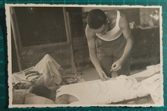 WWII Soldiers Doctor Or Nurse Photo 1945-50 C. (F 011)