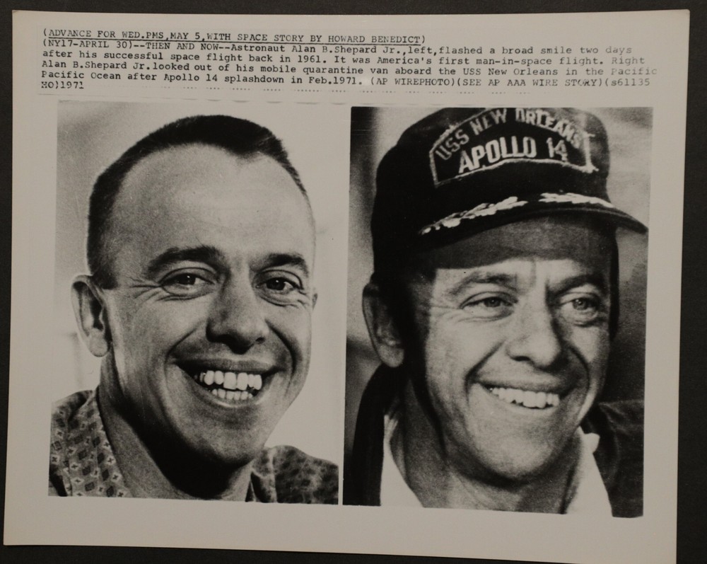 Astronaut Alan B Shepard on USS New Orleans Photograph 8×10, b/w 1971