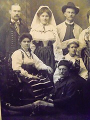 Antique Photo 1907 ~ Swedish National Dancers Stockholm Sweden w/ Names ~ 8″x10″
