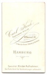 Photograph Carl Koch, Hamburg, Neuerwall 30, portrait young lady with returned