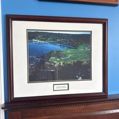 PEBBLE BEACH The Seventh Hole. Professionally Framed Picture. 18 x 22