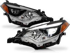 – Fits 2014 2015 2016 Toyota Corolla LED Tube DRL Running Projector Black Headli