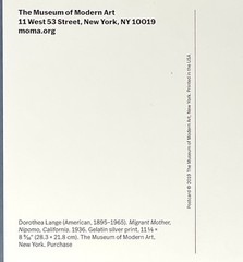 Dorothea Lange (1895-1965) Art Photo Print Card MOMA 2019