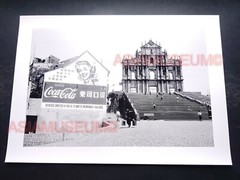 40’s Macau Church Ruins St Paul’s Cathedral Coke Sign Old Vintage Photo 澳门旧照片