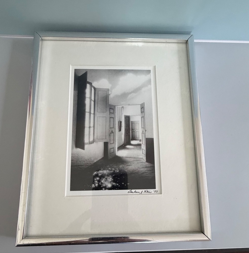 Vintage 1983 Barbara J Kline Signed Black and White Architectural Photo Print