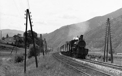 glass negative, MIXNITZ, steam locomotive, train, railway track, by Eduard PEZDI