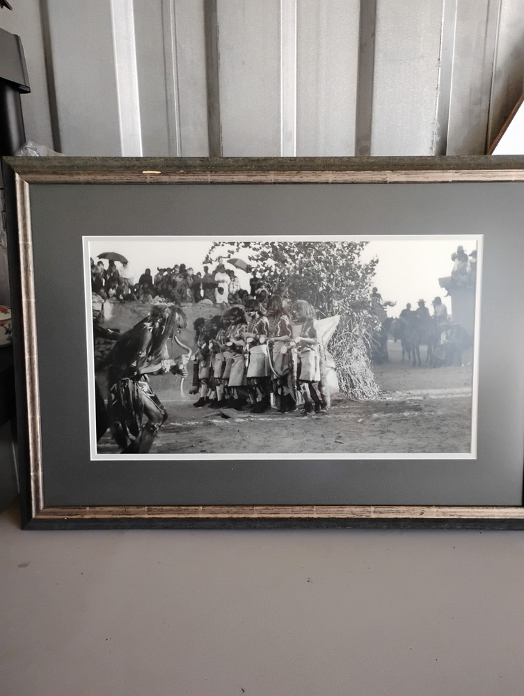 Large Native American Framed & Matted B/W Photograph Snake Dance 28″ X 19″
