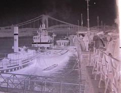 Cologne Rhine Boat Dock Steamship Unique Historic Glass Negative