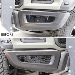Honeycomb Front Bumper Bottom Fog Vent & Side Fender & Headlgiht Chrome Cover Tr