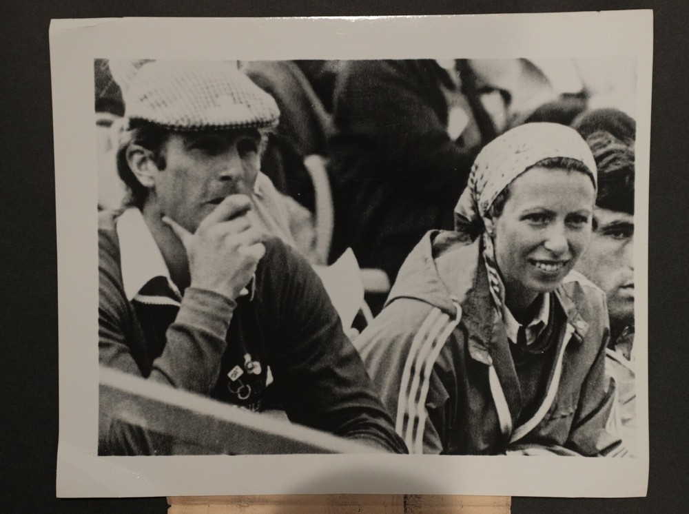 Princess Anne and Capt. Mark Phillips at Olympics photograph 8×10, b/w 1976