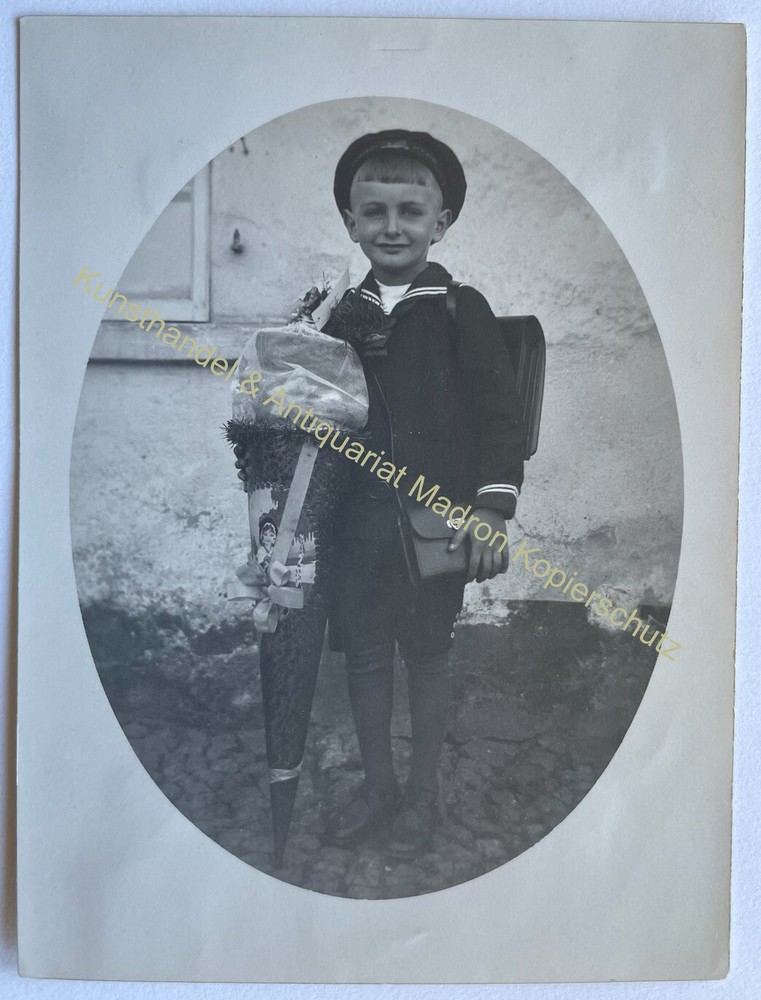 orig. Photo Child Children Fashion Circa 1920 Boy School Bag School Enrollment