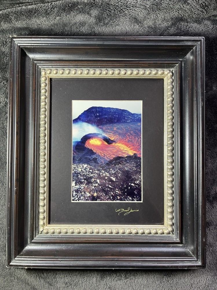 Lava Flow Photography By G. Brad Lewis SIGNED Matted Framed Art Volcano Picture