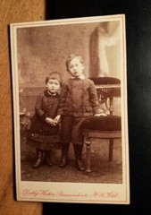 2 Small Children – Little Boy – Circa 1880/90s CDV Detlef Hahn Kiel