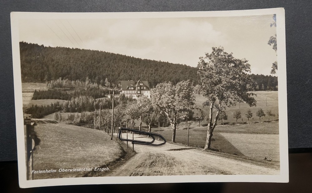 Photo postcard view GDR Oberwiesenthal Fichtelberg Erzgebirge hotel inn