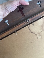 Vtg Portrait Of Jesus On Mt.of Olive In Wooden Cross Frame