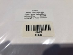 3 Grand Canyon Photographs Artist Signed James Thompson Double Matted 8″H x 10″W