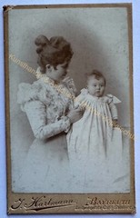 orig. CDV photo photography picture old fashion around 1890 Bayreuth Hartmann mother child