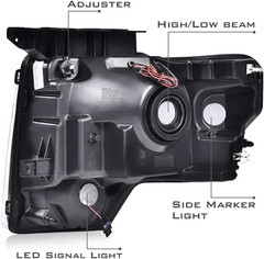 LED Tube Headlights Assembly Compatible with Ford F150 2009-2014 Pair Left & Rig
