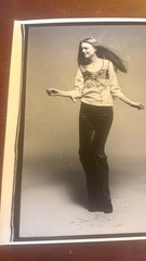 Vintage Silver Gelatin Print Of 70s Boho Model 14 x 11
