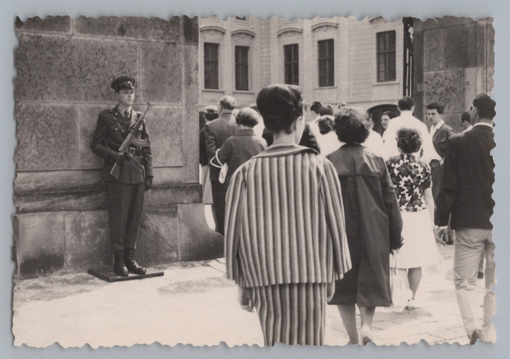 Prague Czech Republic 1966 – Castle Guard with Rifle – Vintage Photo 1960s