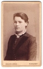 Photograph Eduard Lösche, Rudolstadt, Mauer-Strasse 454, Young Lady in Black