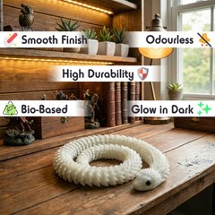3D Printed Glow in the Dark Snake Articulated Fidget Figure 60cm