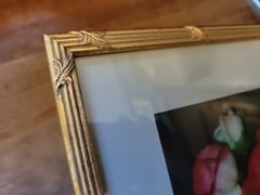 E VIRGINIA LANCELOT SIGNED PHOTOGRAPH VTG PICTURE FRAME ART DECO STYLE 10.5X8.5