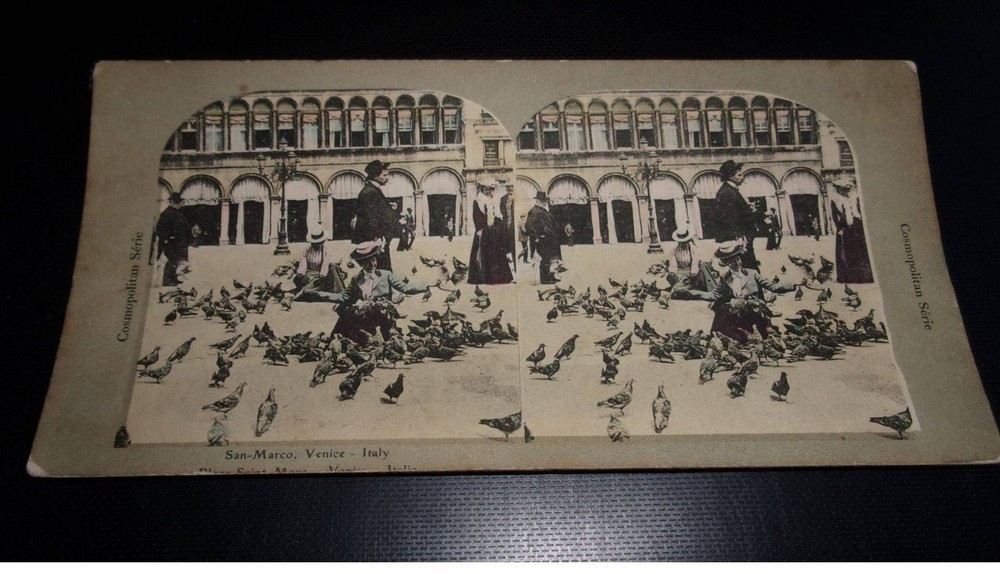 Photography On Cardboard. 2MOI10420.1900 Approx. San Marco Venice Italy. 18 X