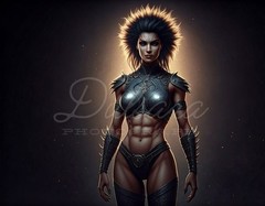 Warrior Woman Art, Fantasy Battle Goddess, Digital Wallpaper HD Background Image