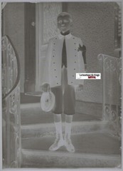 Young Boy, France, Vintage Glass Photo Plate, Black & White Negative 13X18 Cm