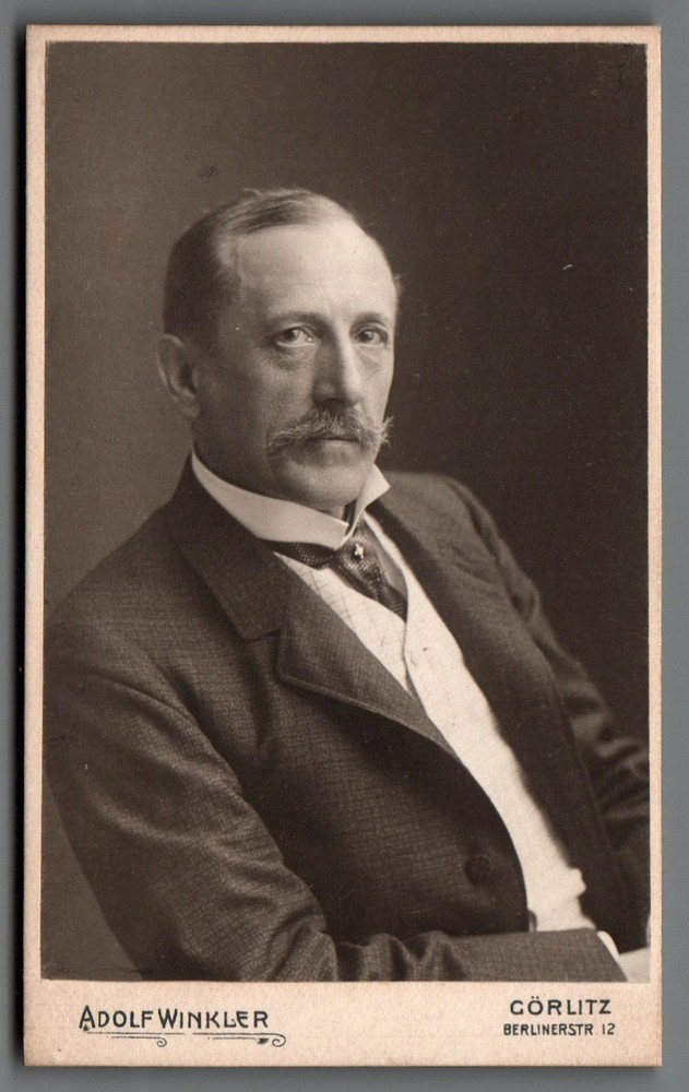 CDV photo Mr. mustache suit Görlitz around 1910 studio Winkler c2168