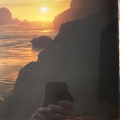Pacific Coast Sunset Sea Stacks Framed Photograph Coastal Wall Art